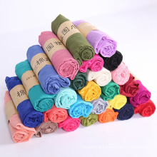 Factory price wholesale cheap solid color cotton feeling scarf women polyester scarf